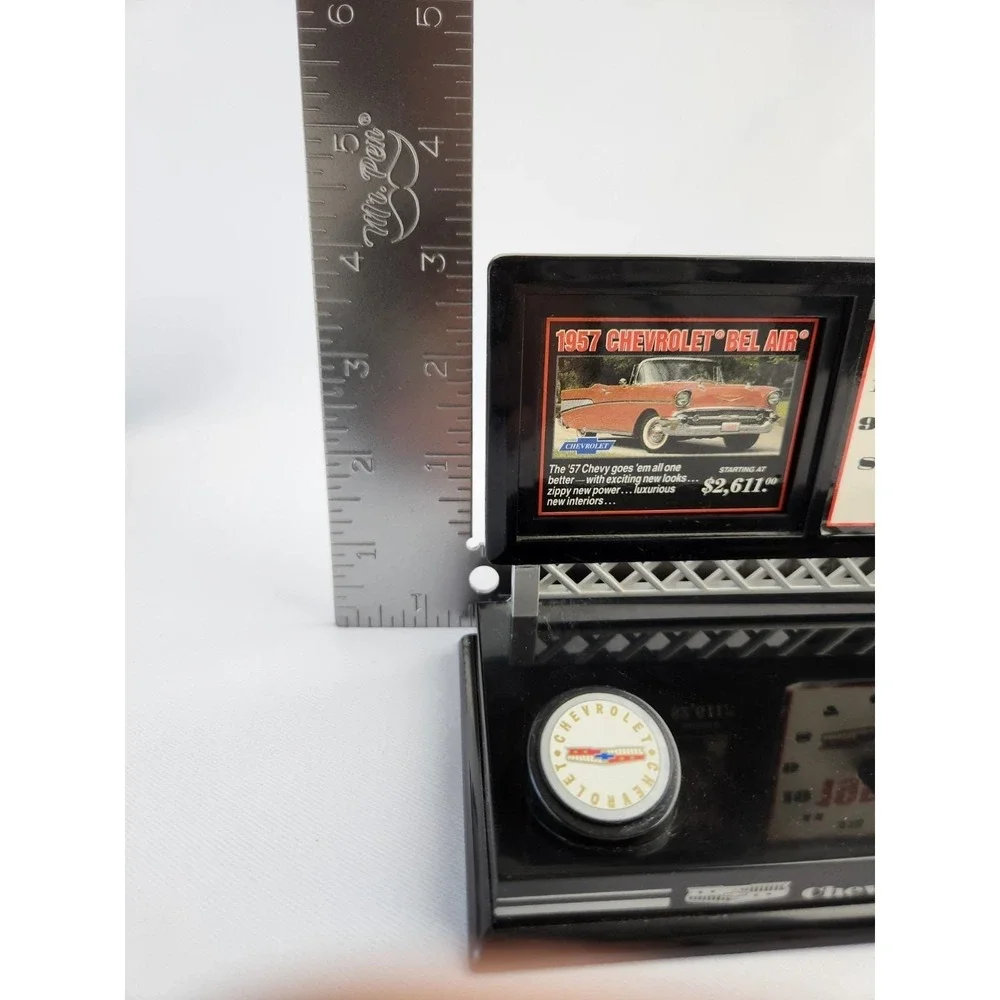 Vintage 1957 Chevrolet Bel Air Desk Clock Dealership Car Advertisement Display
